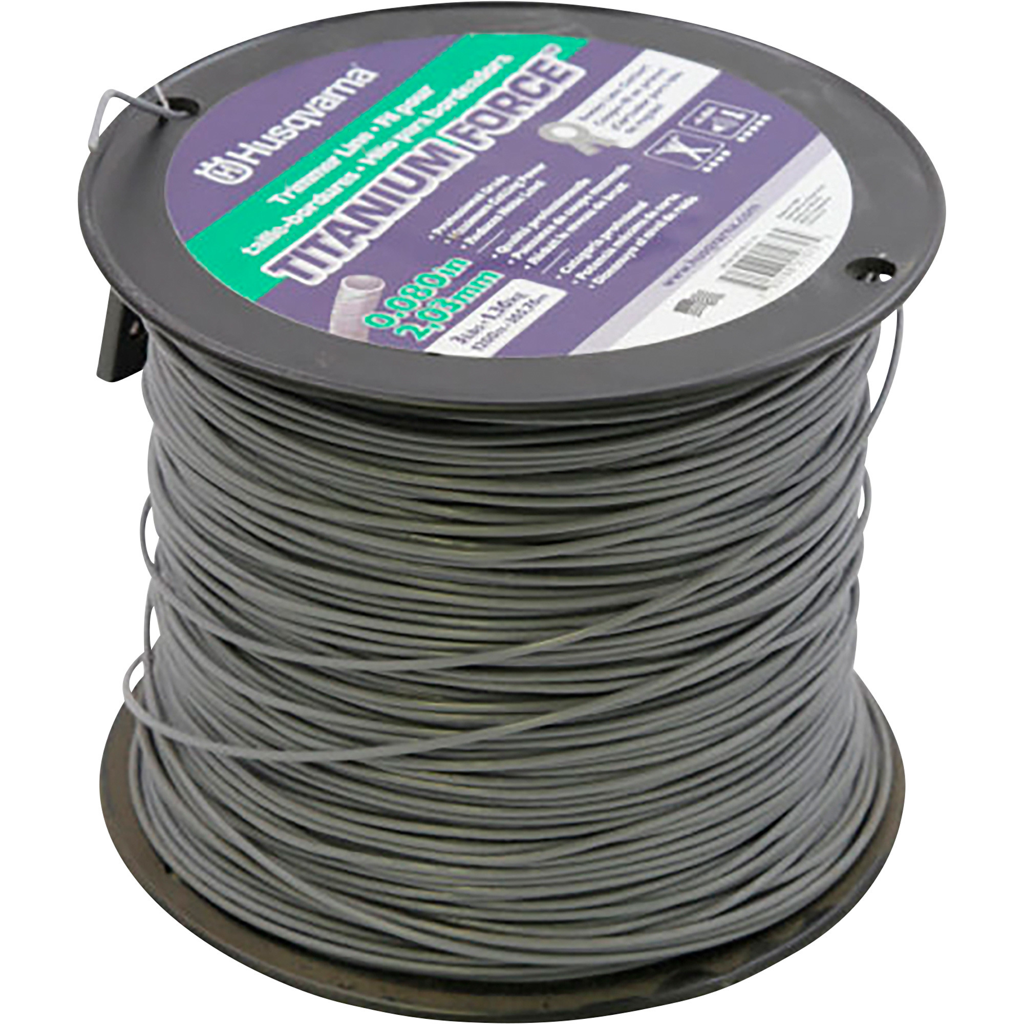 Husqvarna Titanium Force Trimmer Line, 0.080in.Dia. x 1200ft.L, Model# 639005114